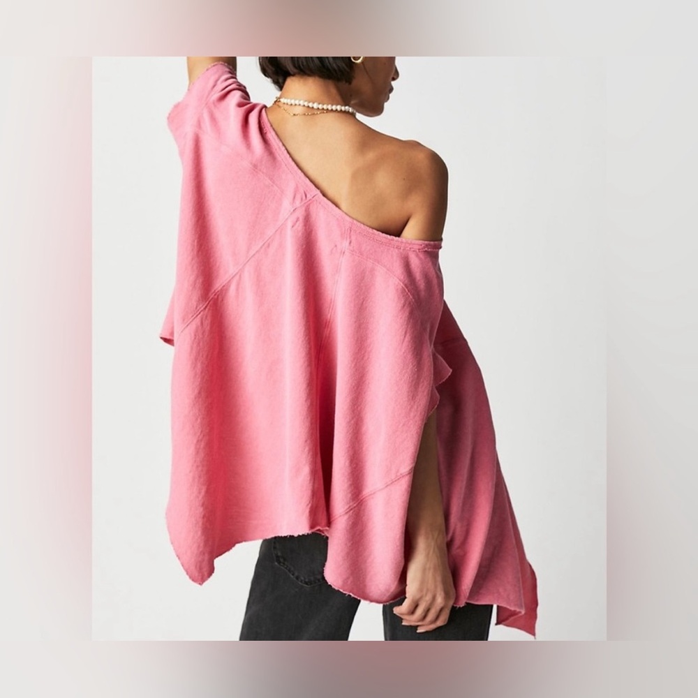 NWOT Free People We the Free Angel Tee - gumdrop pink - Small, Medium, Large - Picture 3 of 9